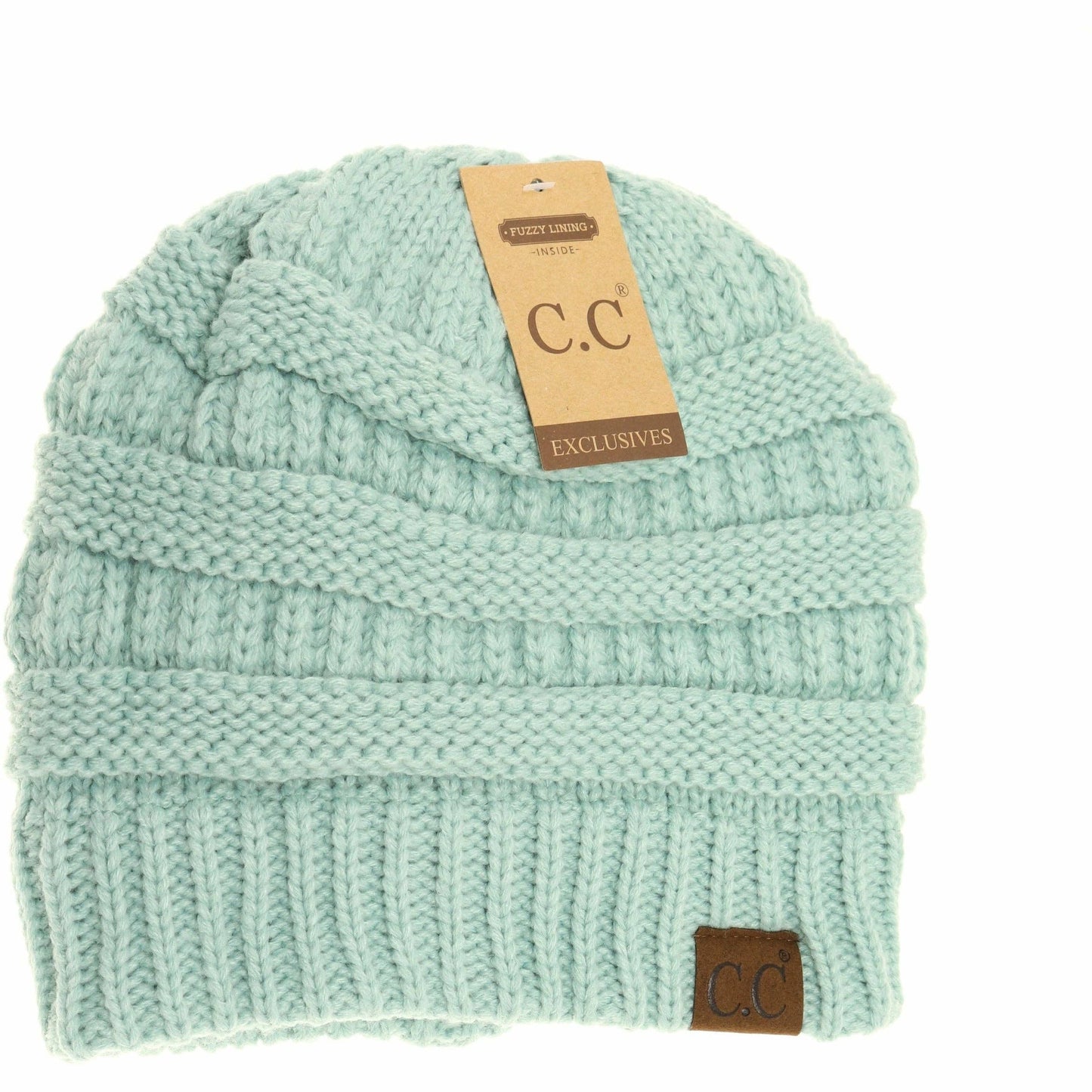 Classic Fuzzy Lined CC Beanie HAT25: Earth Grey