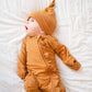 Ruffle Zipper One Piece - Caramel Ribbed: 12-18 Months