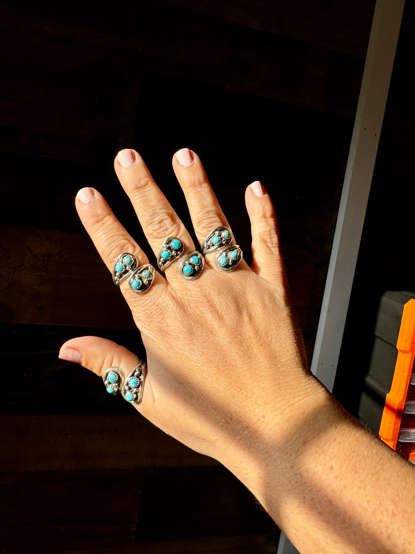 Ring - Adjustable - Turquoise & Sterling Silver