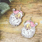 Adorable Wooden Santa Earrings