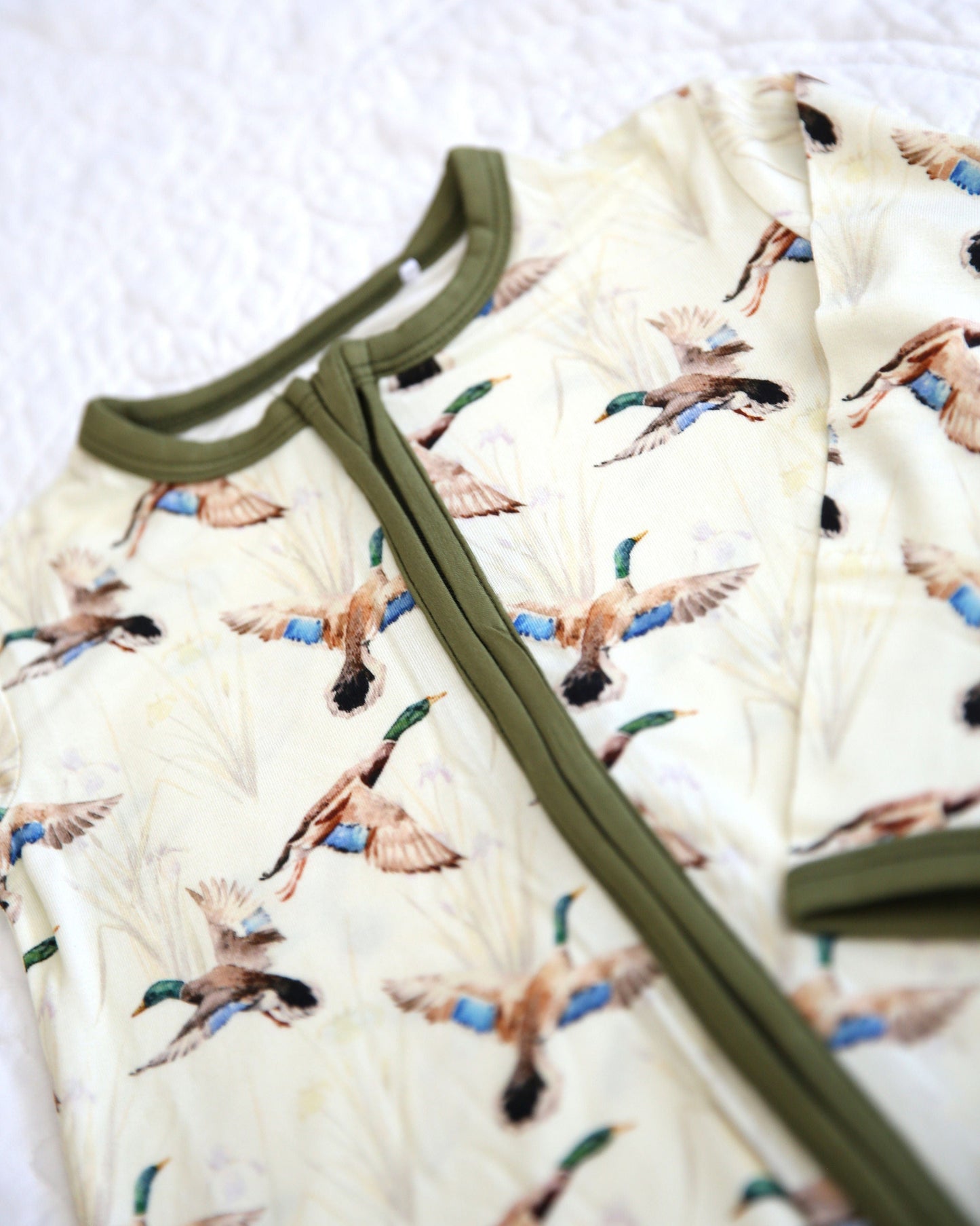 Mighty Mallards - Connor Bamboo Zippy Baby Romper