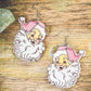 Adorable Wooden Santa Earrings