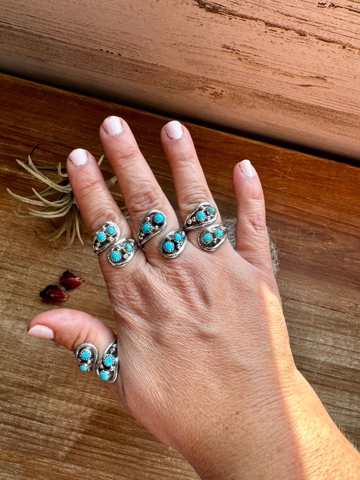 Ring - Adjustable - Turquoise & Sterling Silver