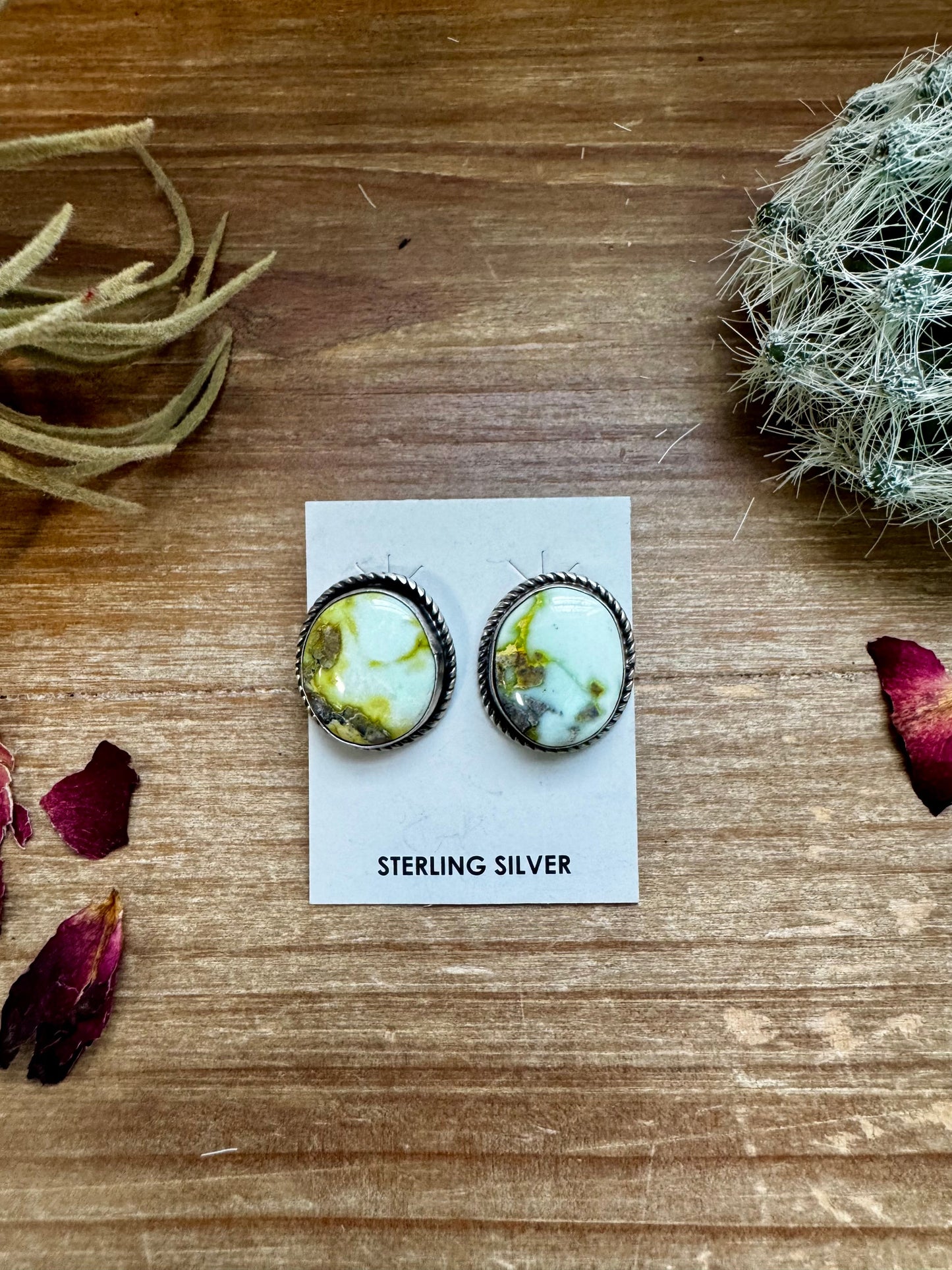 Stud Earrings Palomino tTurquoise & Sterling Silver