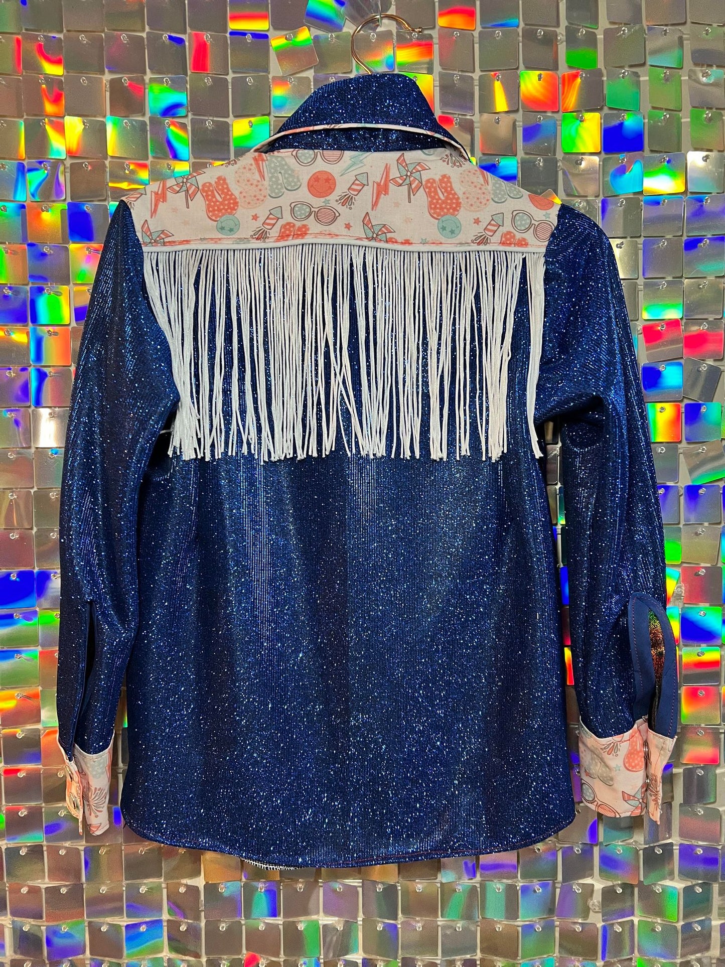 Born In The USA Glitz N Glam Long Sleeve Shirt Size 4