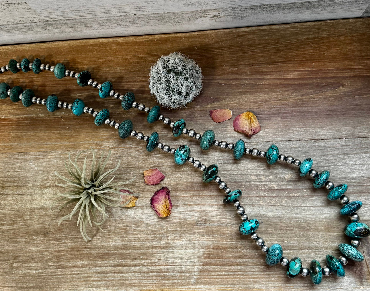 43 inch - One of a kind - Sterling silver & turquoise