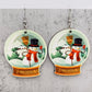 Adorable Vintage Wood Christmas Earrings