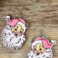 Adorable Wooden Santa Earrings