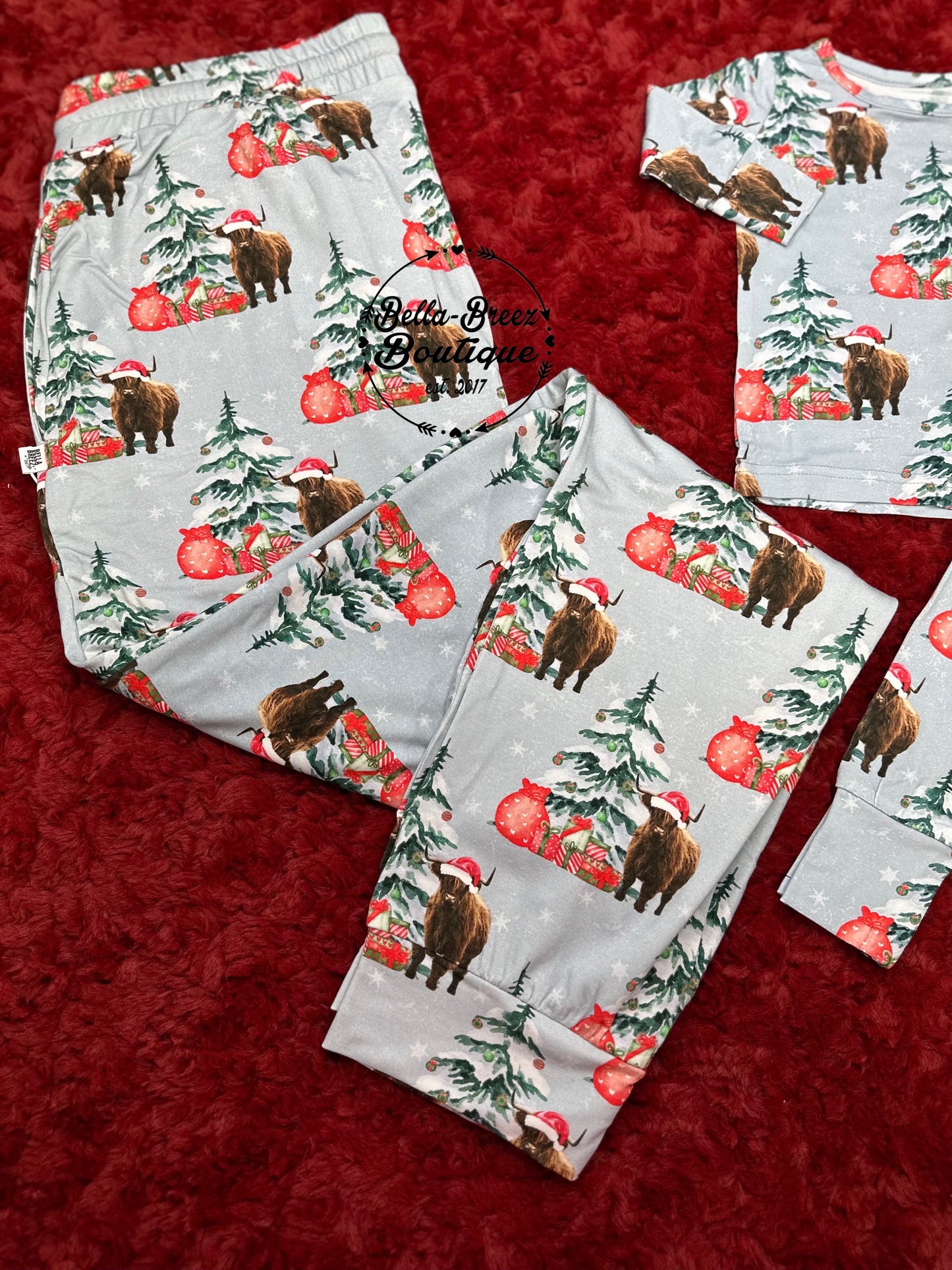 Moo-ey Christmas Adult Bamboo PJ Pants