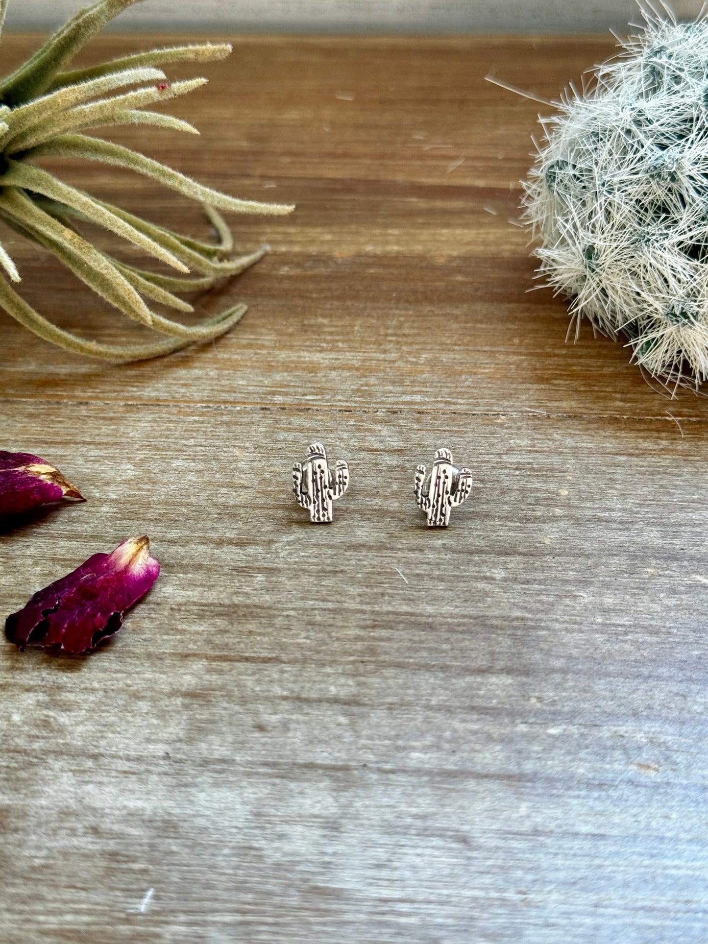 Mini cactus earrings stud