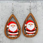 Adorable Wooden Santa Earrings