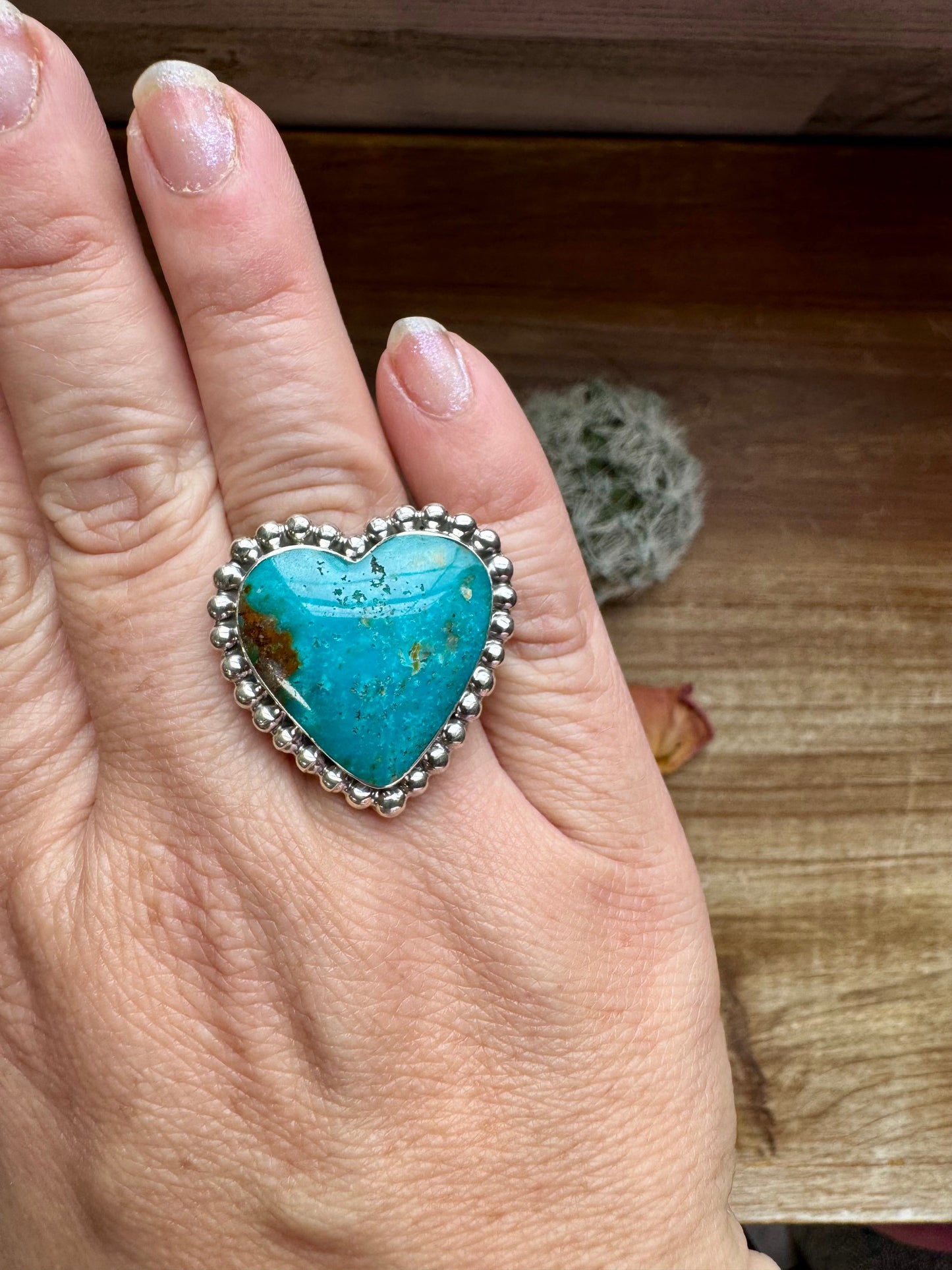 Hearth Ring -size 8 - Kingman turquoise & sterling silver