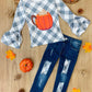 But First, Pumpkin Spice Patched Jeans Set