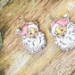 Adorable Wooden Santa Earrings