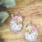 Adorable Wooden Santa Earrings