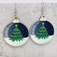 Adorable Vintage Wood Christmas Earrings