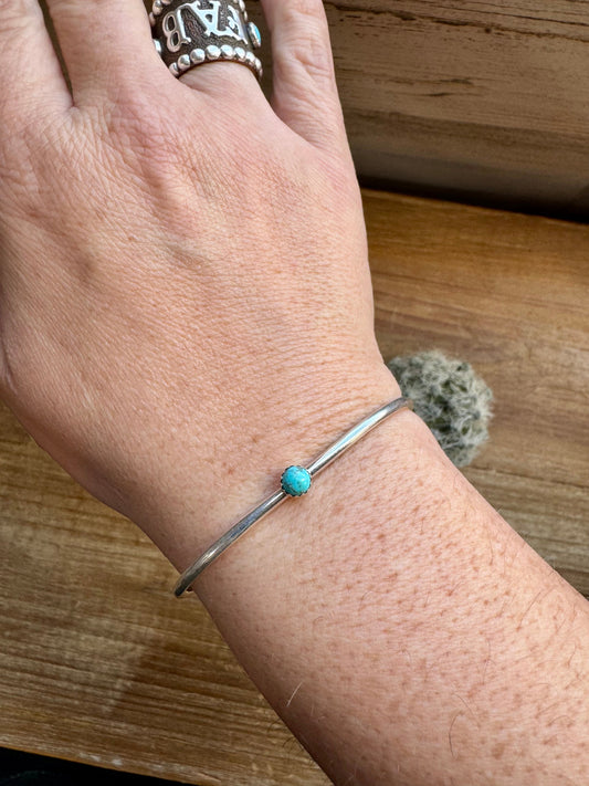 Small Cuff Bracelet - Kingman Turquoise & Sterling Silver