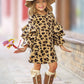 Spots In Style Animal Print Bell Sleeve Dress