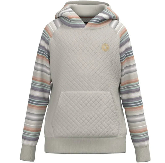 Hooey Youth Ladies Cream Hoody with Quilted Pattern