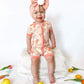 Peach Bunnies Bamboo Shortie Romper (FINAL SALE)