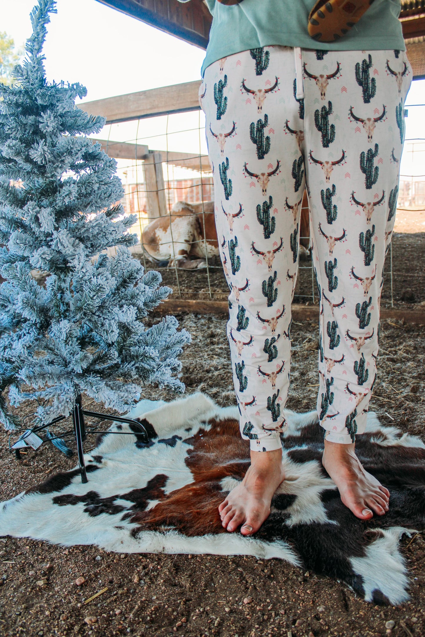 Western Steerhead Christmas Adult Bamboo PJ Pants