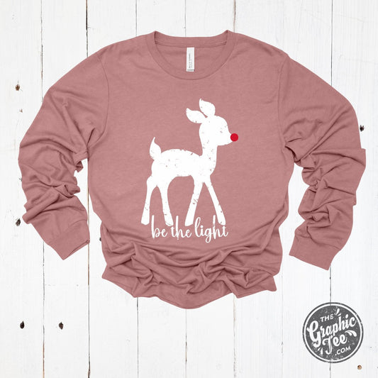 Be The Light Heather Mauve Long Sleeve Tee