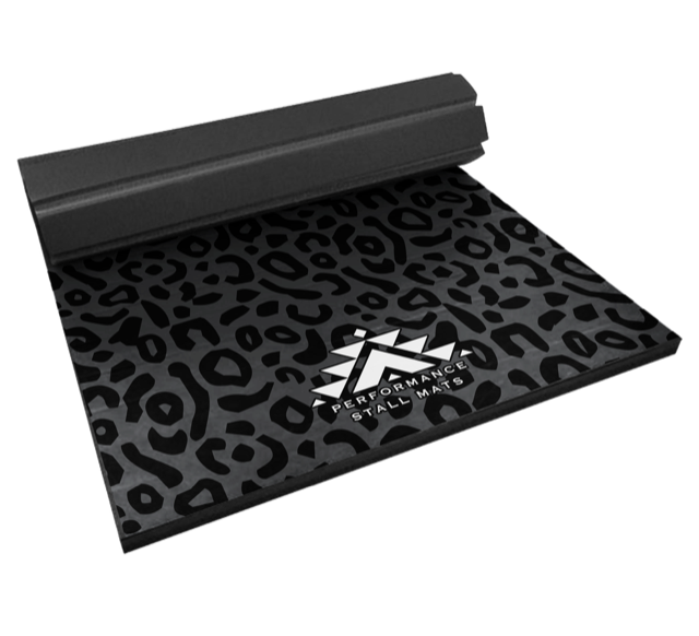 5X10 Black on Grey Leopard Stall Mat