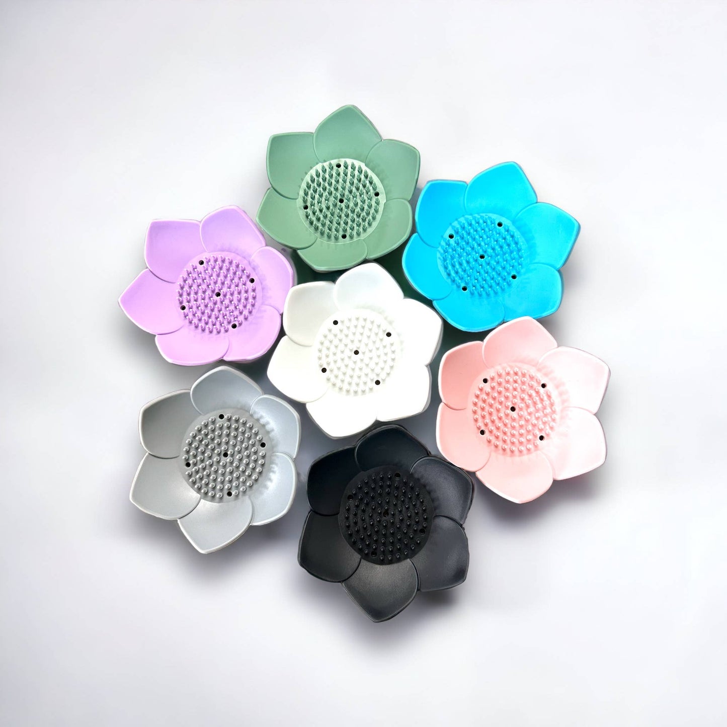 Shower Steamer Tray - Lotus Shape: Charcoal