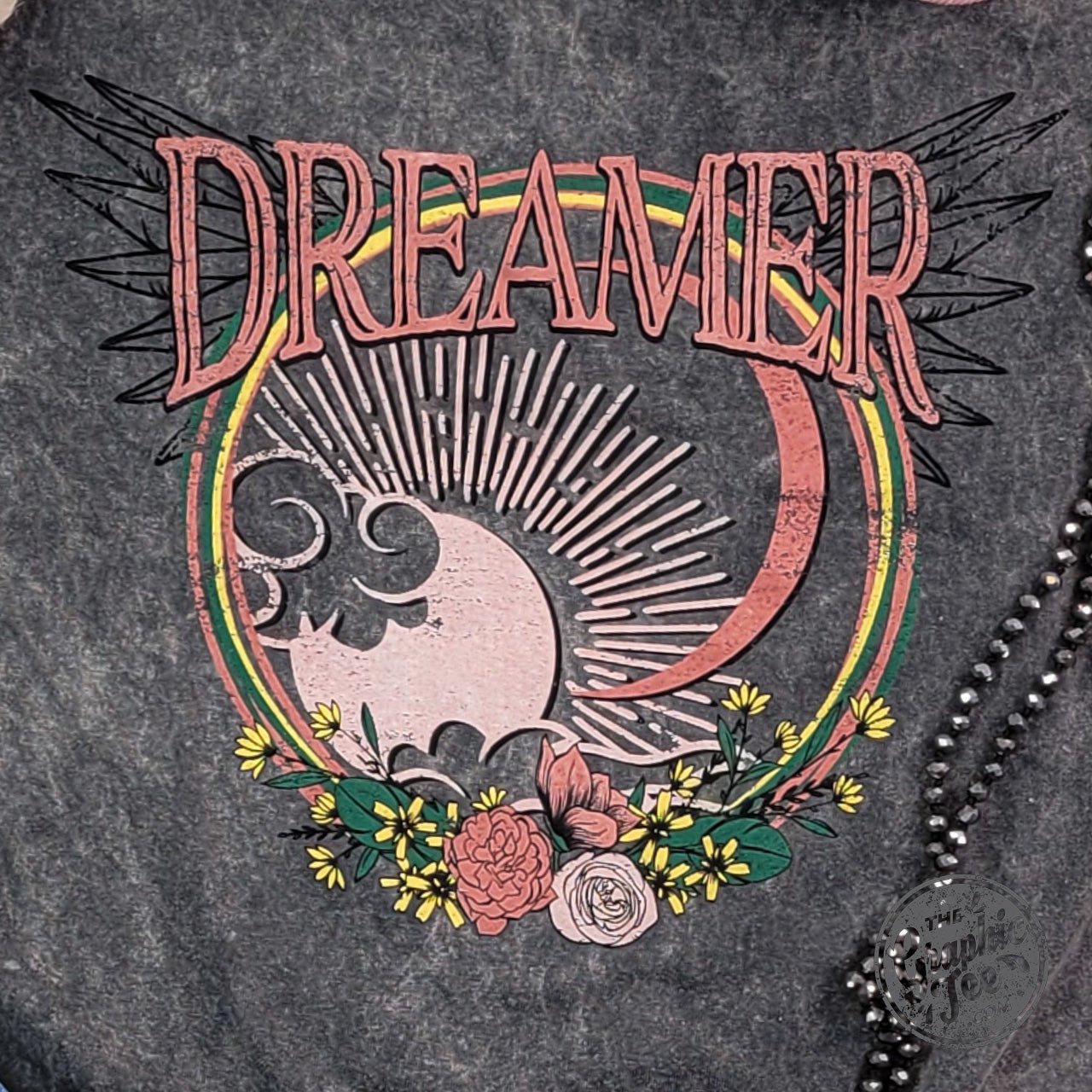 Dreamer Grey Mineral Wash Short Sleeve Crewneck Tee