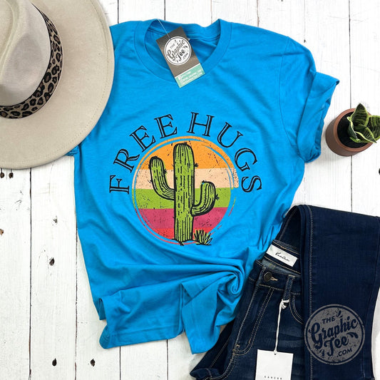 Free Hugs Cactus Short Sleeve Crewneck Tee