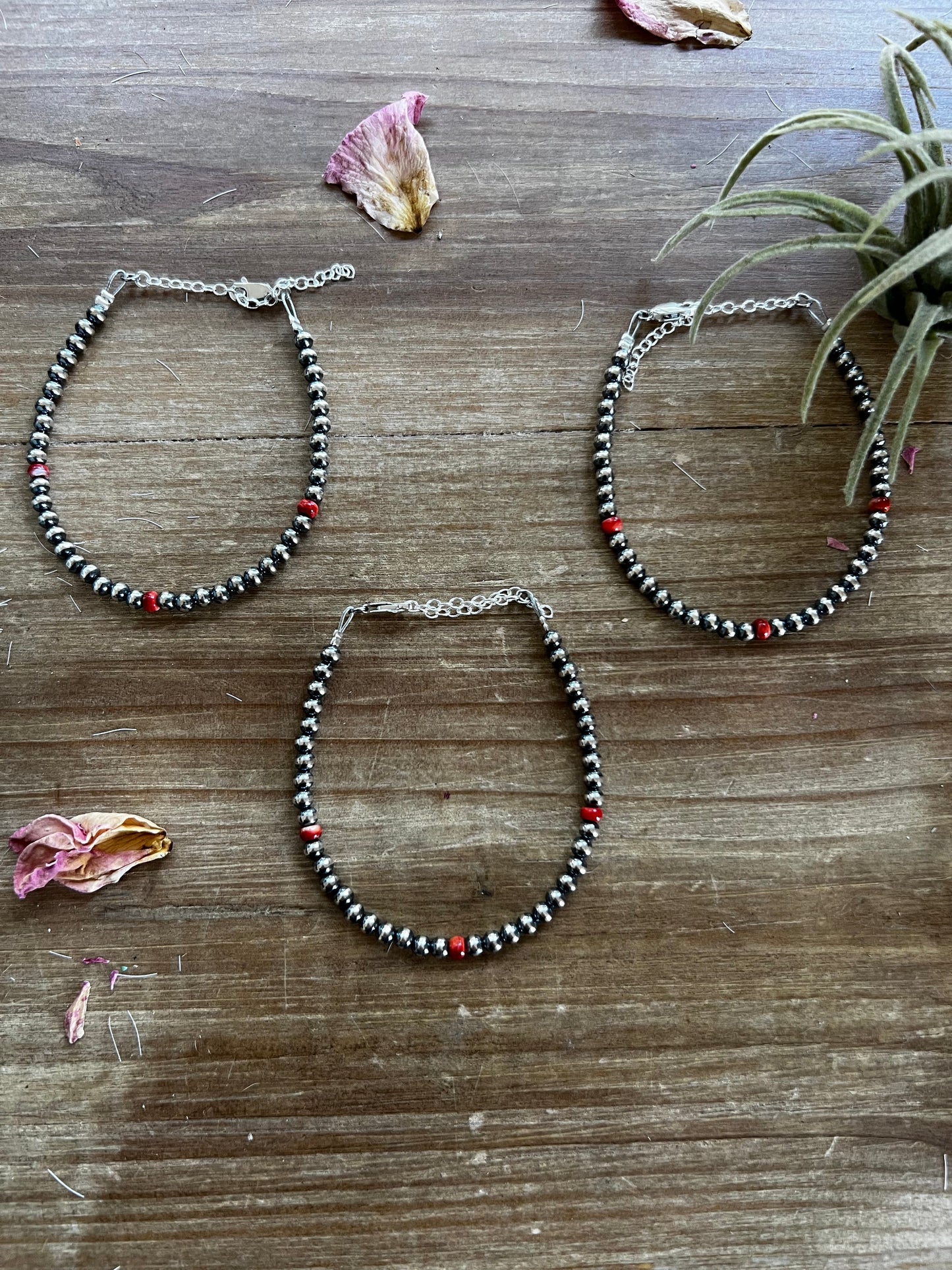 Little bit of spiny with Sterling Silver Pearls bracelet