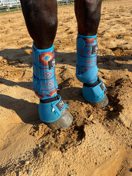 Turquoise Aztec Sport Boots