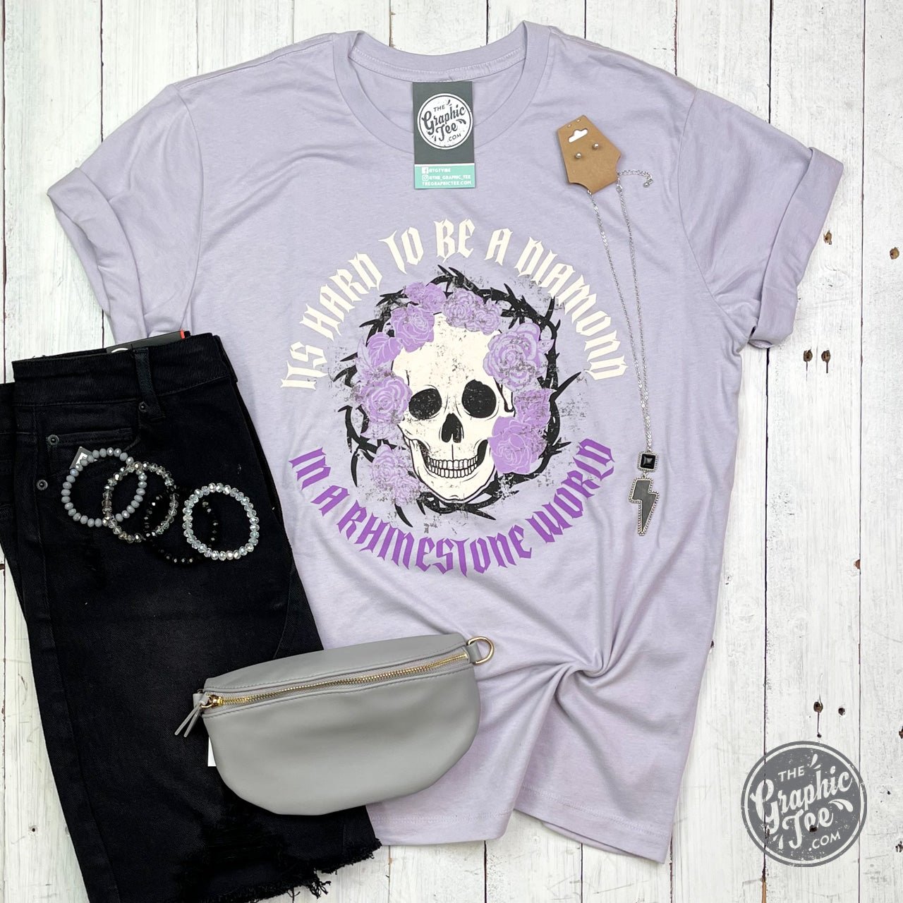 It's Hard to Be A Diamond in A Rhinestone World - Lilac Tee