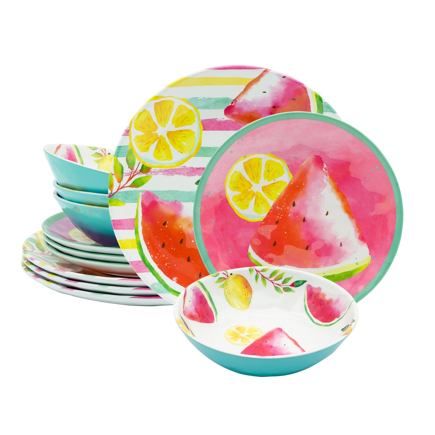 Summer Prints 12 Piece Dinnerware Set