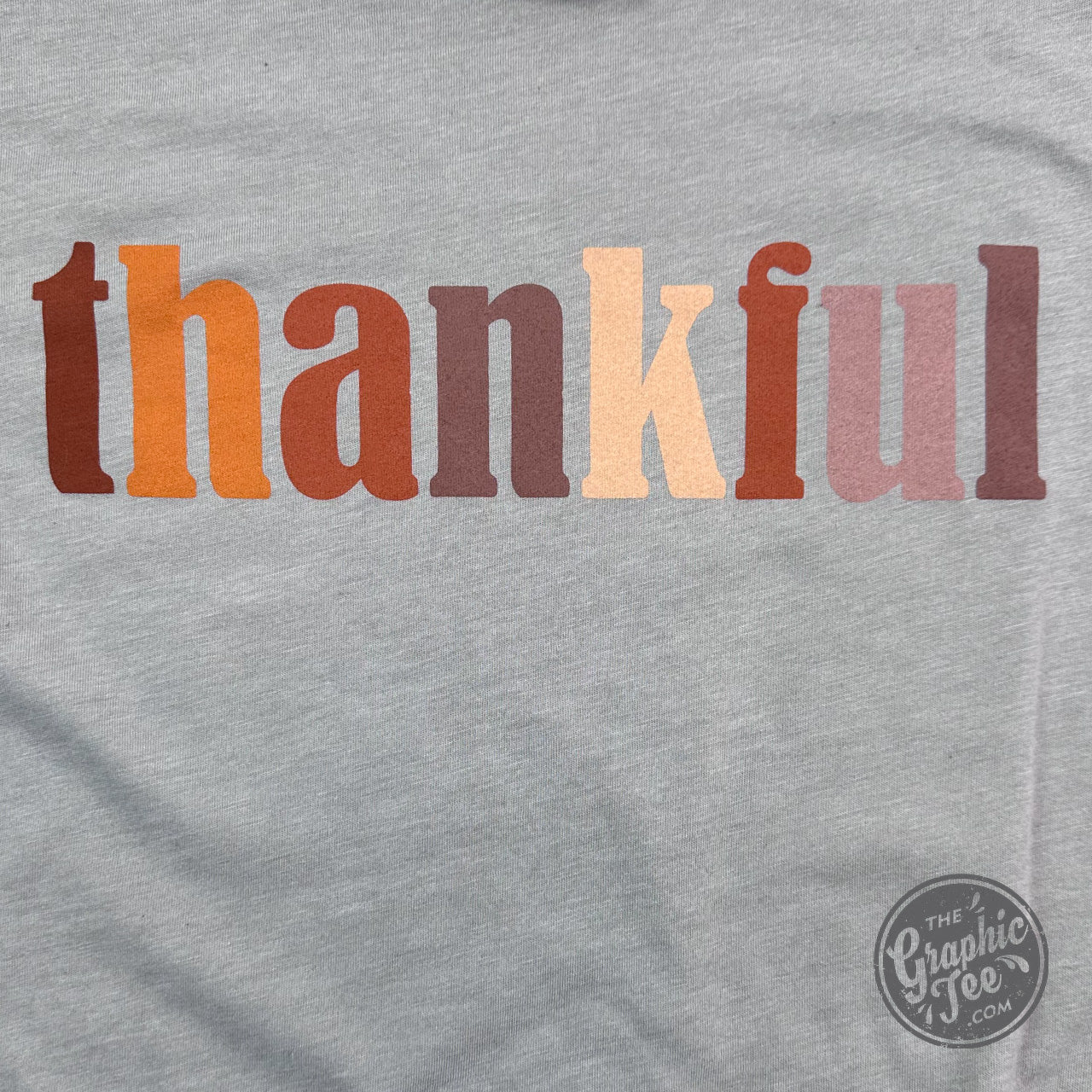 Thankful Multicolor Heather Stone Long Sleeve Tee