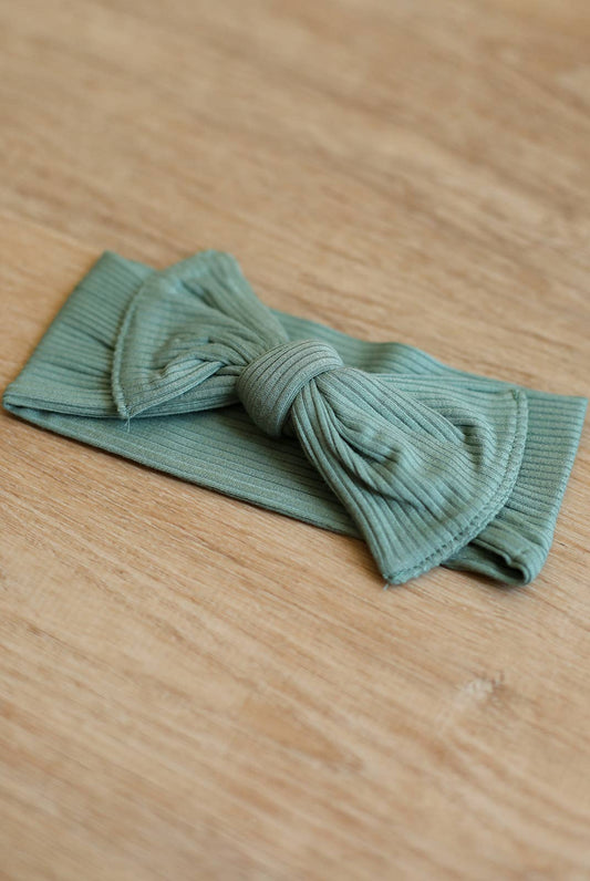 Bayleaf Ribbed Solid Bamboo Bow Headband