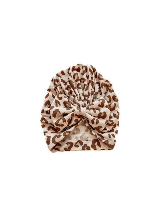 Bow Turban Hat - Leopard