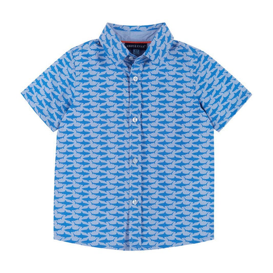 Ss Rayon Bamboo Buttondown - Blue Shark